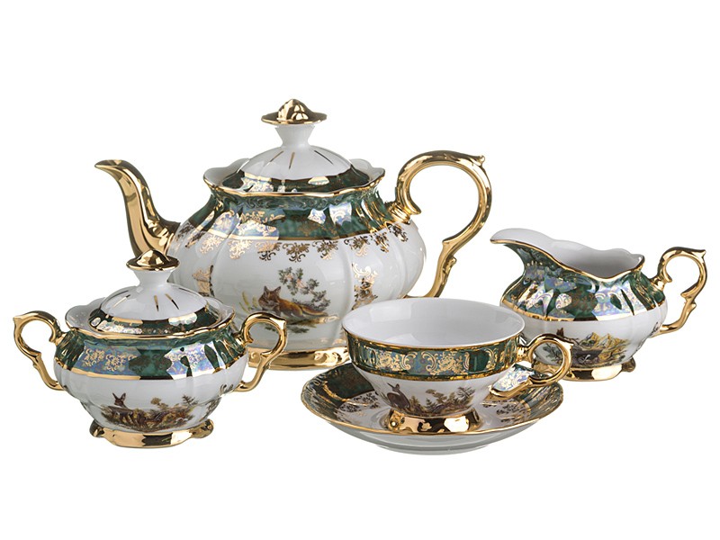 Сервиз чайный royal czech porcelain "зеленая охота" 6 персон – купить в ...